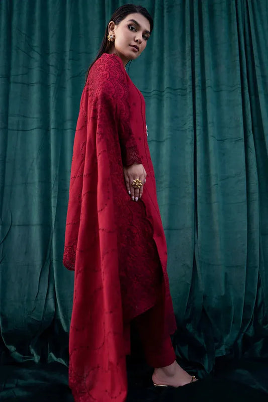 AR-MO24 Chikenkari Embroidered Lawn 3Pc Suit With Lawn Embroidered Dupatta