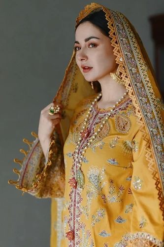 AR-2510 Unstitched Fully Embroided Lawn Suit With Organza Embroidered Dupatta