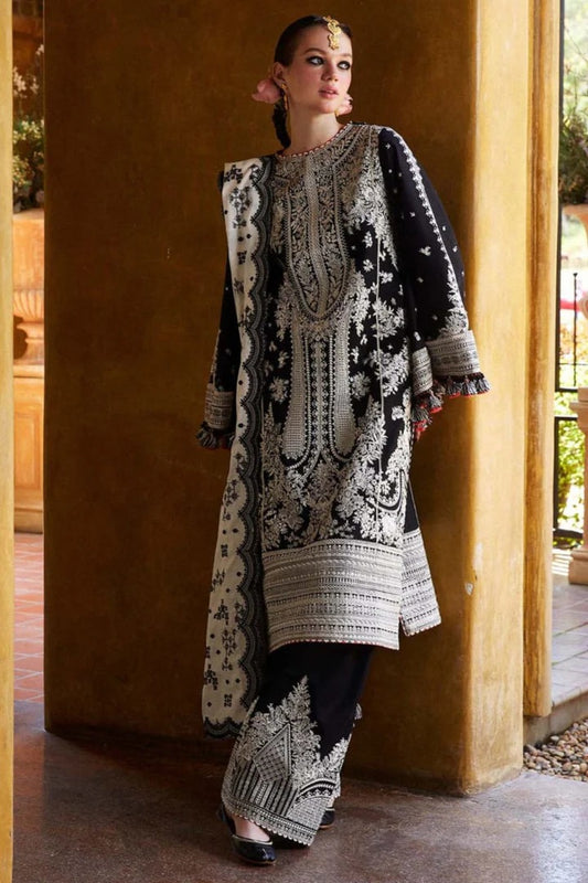 AR-MB2615 Lawn Unstitched 3pc Embroidered Suit With Embroidered Bamber Chiffon Dupatta