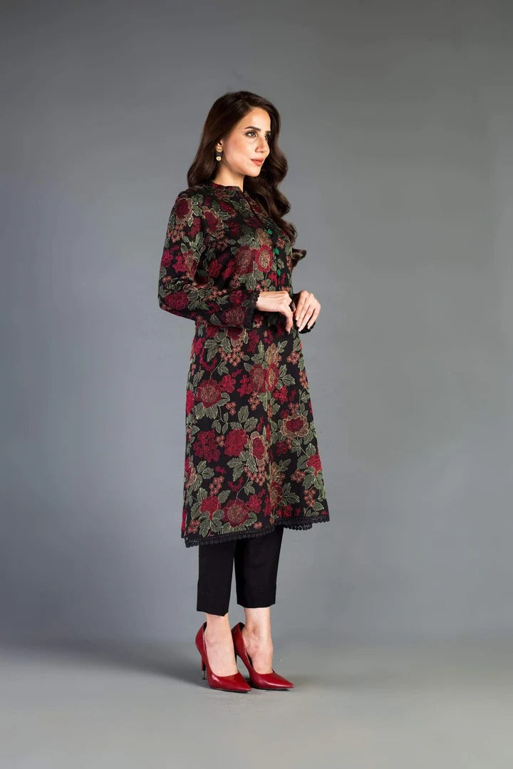 AR-BR345 Lawn Unstitched Embroidered 3pc Suit With Embroidered Chiffon Dupatta