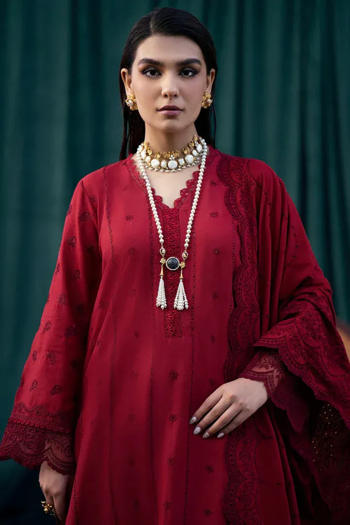 AR-MO24 Chikenkari Embroidered Lawn 3Pc Suit With Lawn Embroidered Dupatta