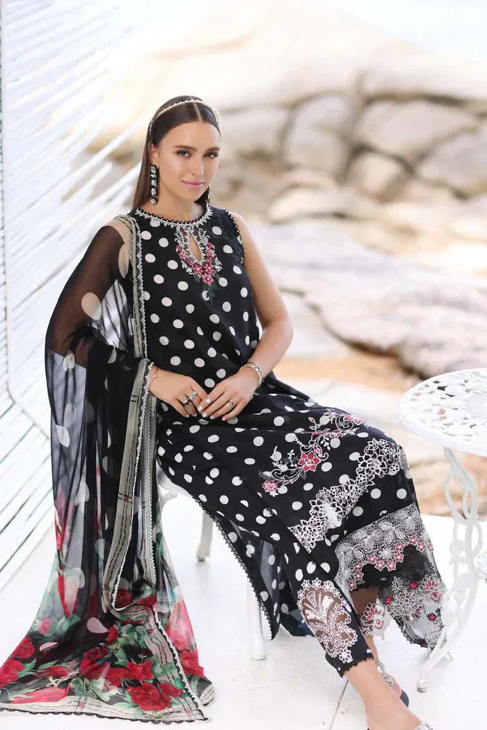 3pc Digital Printed Unstitched Lawn Suit With Monar Digital Printed Dupatta