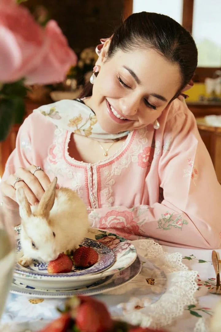 AR-ZS2620 Lawn Embroidered Suit 3pc With Silk Digital Printed Dupatta