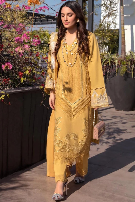 AR-SS1220 Heavy Embroidered Lawn 3Pc Suit With Lawn Embroidered Dupatta