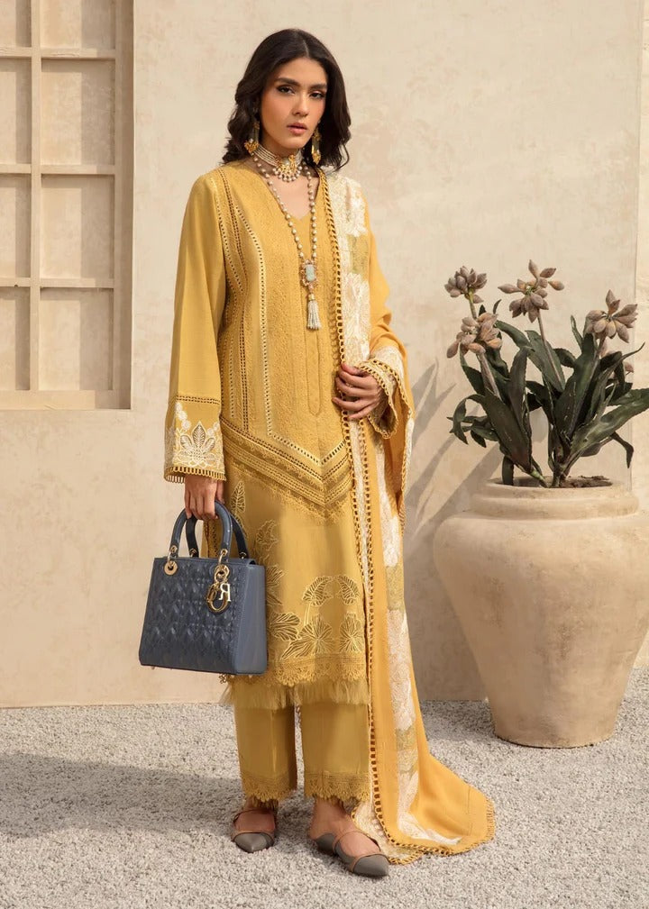AR-SS1220 Heavy Embroidered Lawn 3Pc Suit With Lawn Embroidered Dupatta