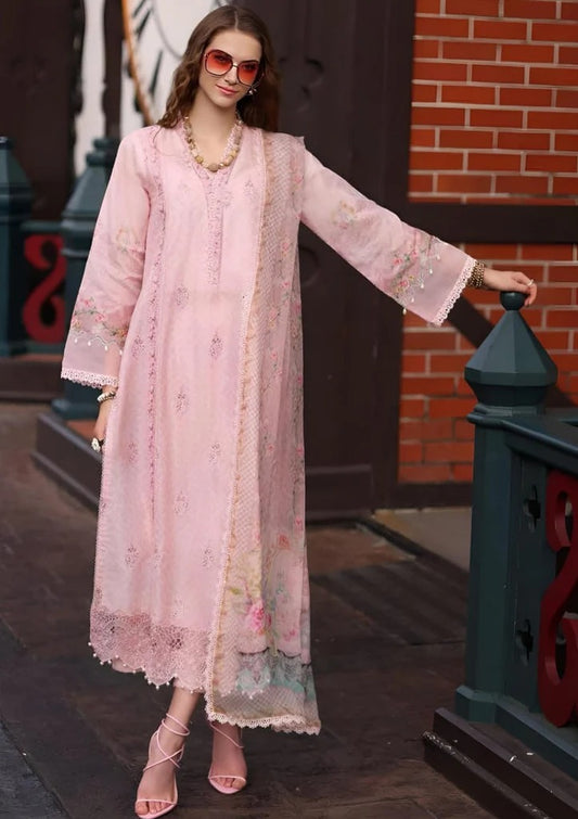 AR-28 Lawn Embroidered 3pc With Monar Digital Printed Dupatta