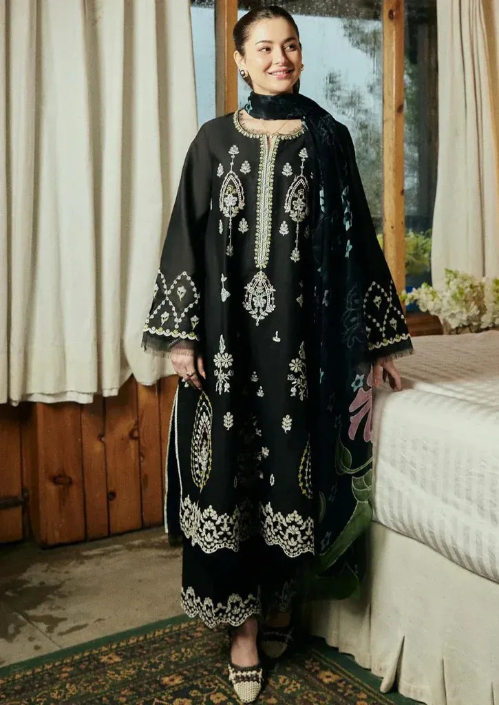 AR-701 Lawn Embroidered 3pc Suit With Fine Net Dupatta