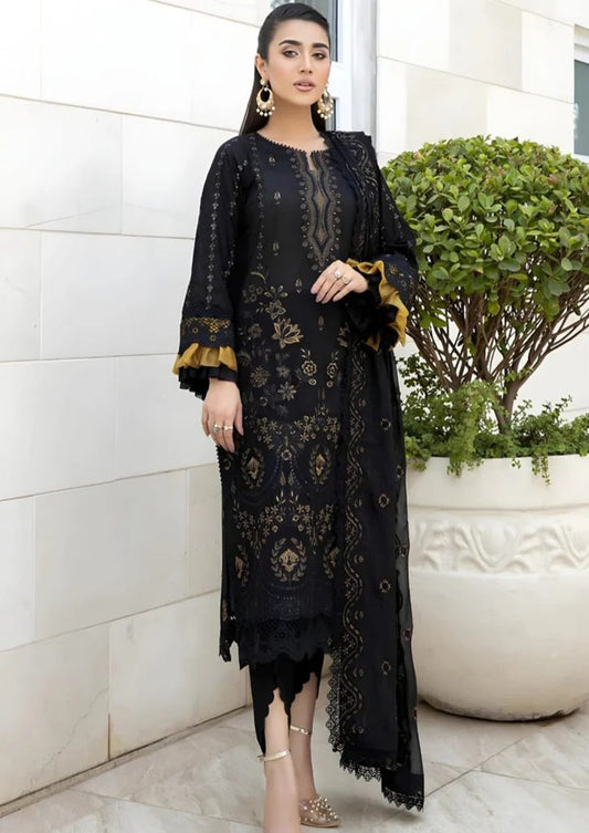 AR-25 Lawn Embroidered 3pc With Organza Embroidered Dupatta