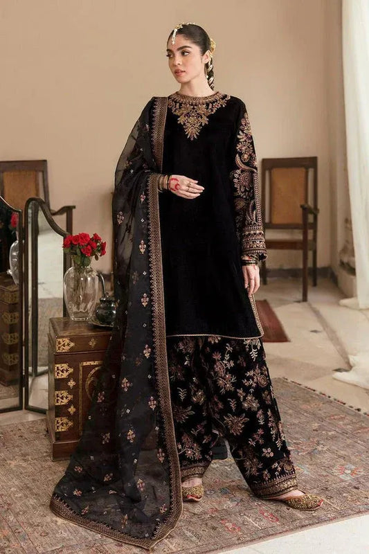 AR-804 Sequence Embroidered 9000 Micro Velvet 3Pc With Organza Embroidered Dupatta