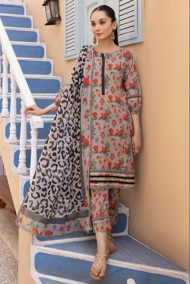 AR-CH06 Unstitched Digital Printed Lawn Suit 3pc With Digital Printed Lawn Dupatta