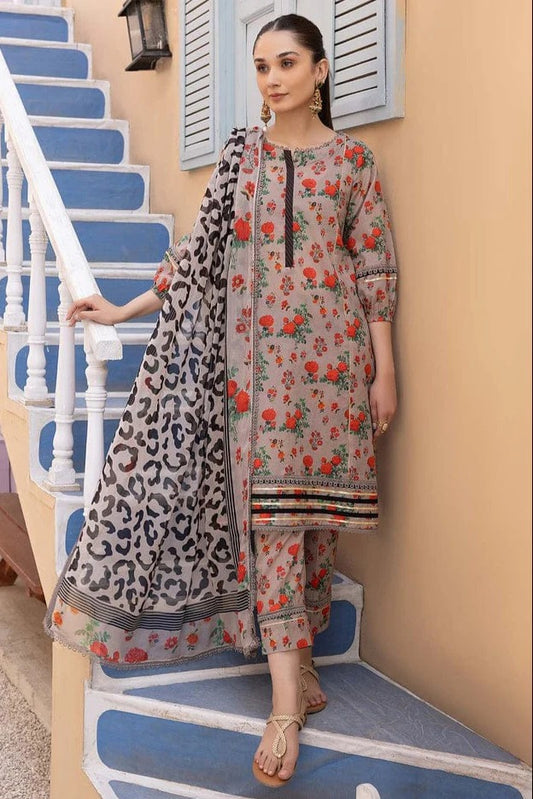 AR-CH06 Unstitched Digital Printed Lawn Suit 3pc With Digital Printed Lawn Dupatta