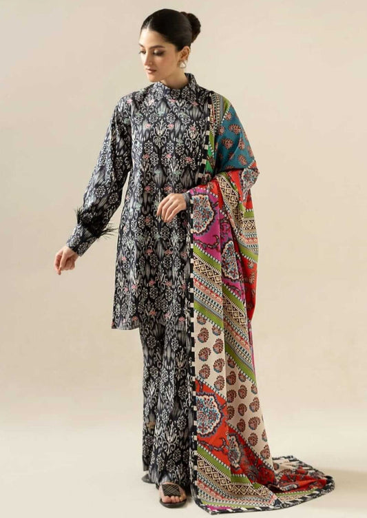 AR-408 3Pc Digital Printed Lawn Suit With Digital Printed Lawn Dupatta
