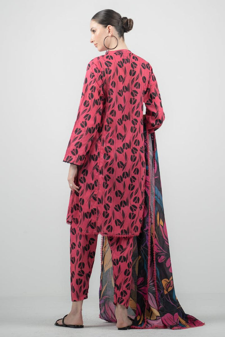 AR-108 Digital Printed Unstitched Lawn Suit With Digital Printed Monar Dupatta