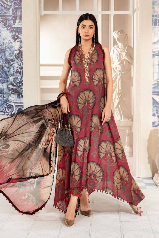 AR-MB444 Digital Printed Unstitched Lawn Suit 3pc With Lawn Digital Printed Dupatta