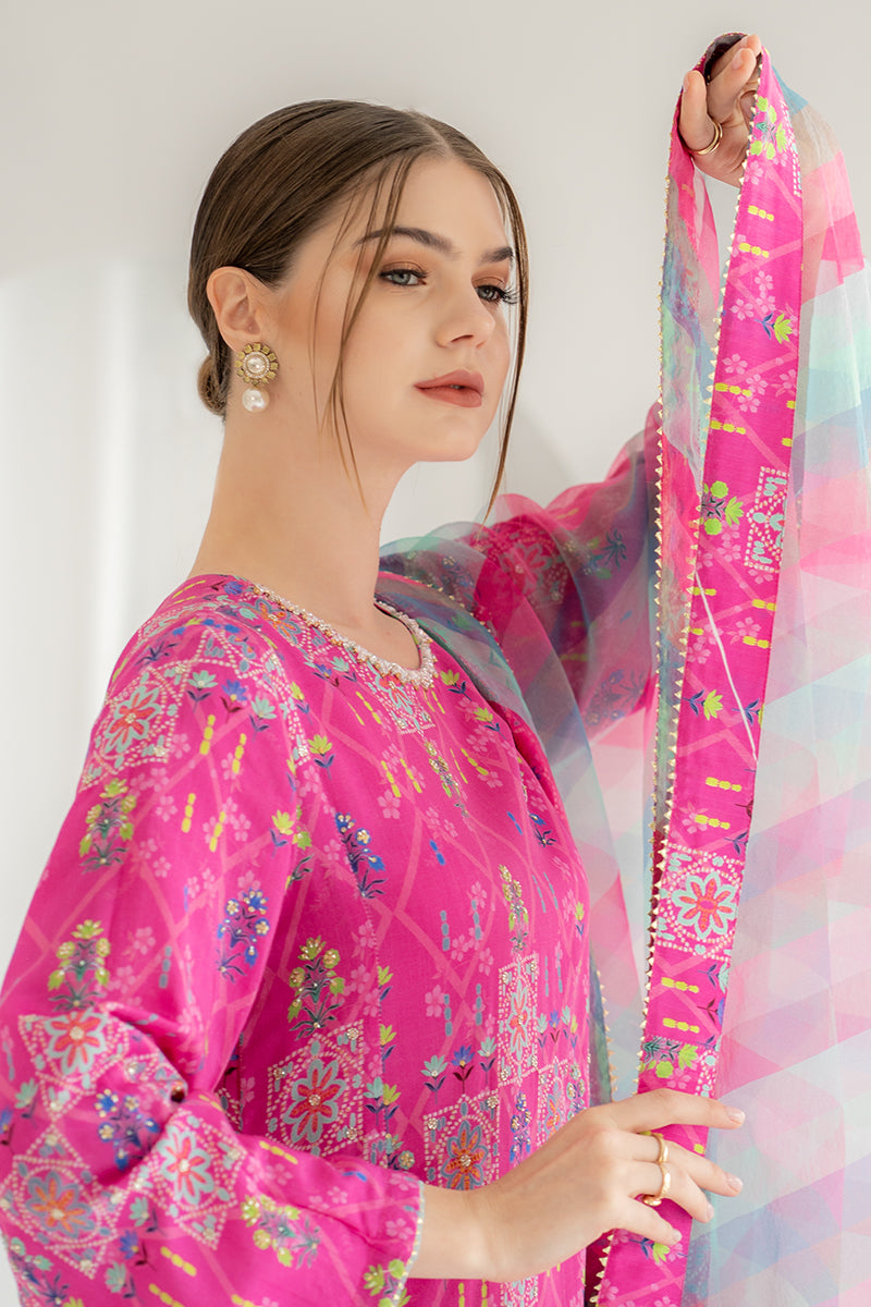 AR-121 Unstitched Digital Printed Lawn 3pc Suit With Printed Fine Monar Dupatta