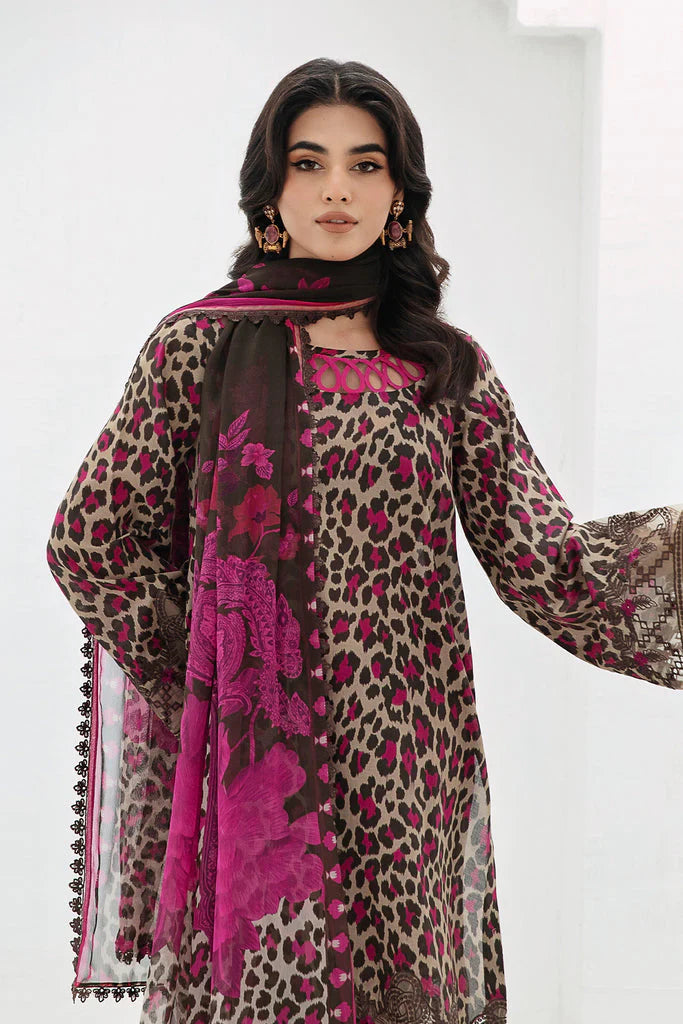 AR-05 3pc Digital Printed Lawn Suit With Monar Dupatta & Embroidered Patches